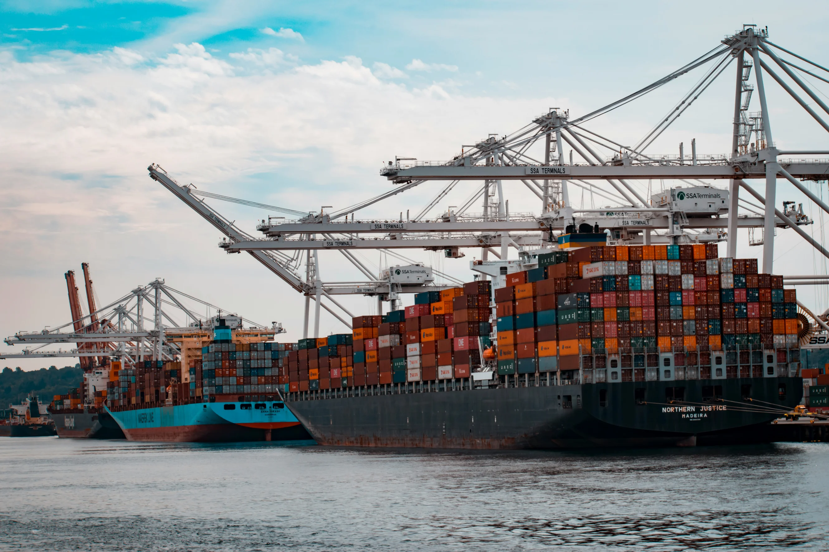 International cargo prepared for import and export